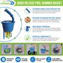 DebrisZ B9 Skimmer Basket for Inground Pool - Patented Handle & Quick Release Empty. New Heavy Duty Design with Greater Strength, Fits Popular U3 Style Pool Skimmers