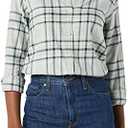 Amazon Essentials Women's Regular-Fit Long-Sleeve Lightweight Plaid Flannel Shirt, S