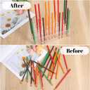 Acrylic Pen Holder, 48-Slots Pen Display Stand 2 Tier Pencil Display Desk Stand Clear Eyebrow Pen Stand Makeup Brush Rack Organizer for Home Office Desk School Supplies