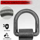 1/2" 12000 lbs Heavy Duty Weld-On Forged Steel D-Rings Tie Anchor Tie Ring for Securing ATV, UTV, Riding Lawn Mowers and Other Heavy Cargo, 4 Pack