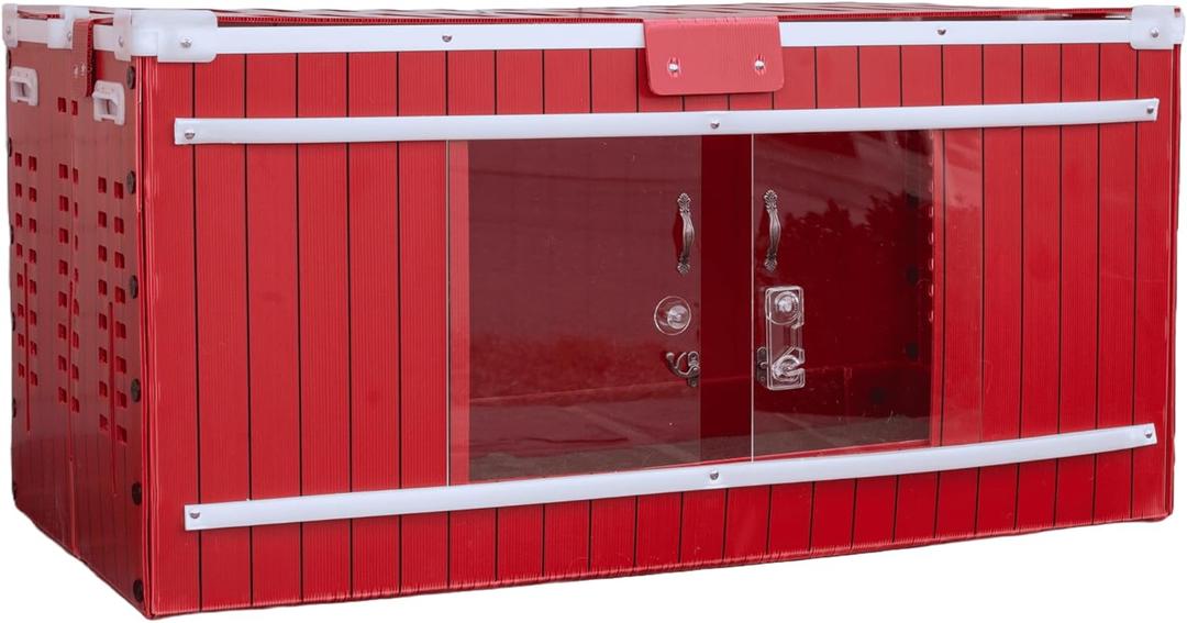 RentACoop Big Red Barn Chick Brooder with Absorbent Hatchling Liners, Jute Liner, LED Light, Security Latch