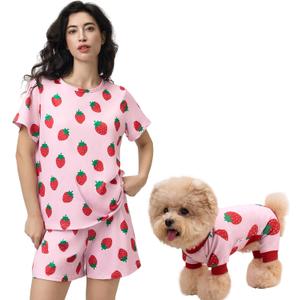 XPUDAC Matching Dog and Owner Clothes Dog Pajamas for Small Medium Dogs Stretchable Pet Onesies, Owner and Doggie Pjs are Sold Separately, S