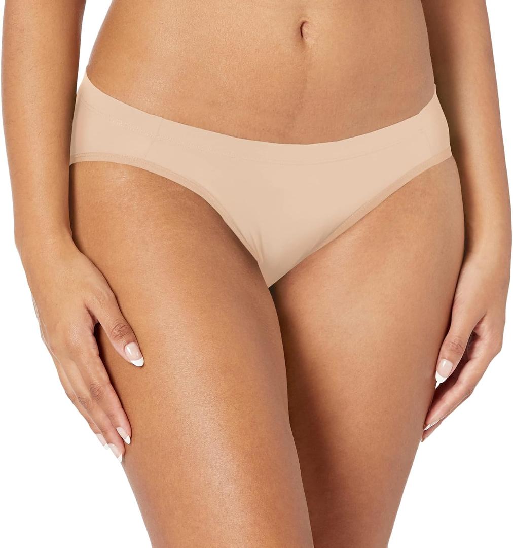 Maidenform Women's Barely There Bikini (7) 3 Pack, Beige & 2xPink