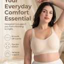SHAPERMINT Wireless Bras for Women No Underwire Small to Plus Size Bralettes with Support and Natural Lift (Beige, L)