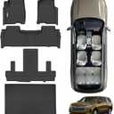 Floor Mats for 2021-2024 2025 Chevrolet Suburban 7 Seats (2nd Row Seats)not fit 8 Seats/ GMC Yukon XL(Only XL) & Trunk mat TPE Floor Liners & Cargo Liner for Chevy