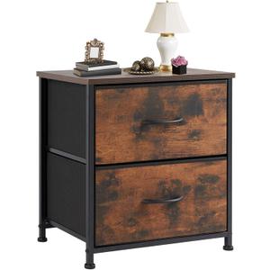 DUMOS Night Stand Small Dresser for Bedroom with 2 Drawers, Bedside Table, 11.8"D x 18"W x 20"H
