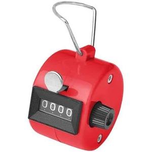 White Deer Hand Tally Counter 4 Digit Number Dual Clicker Golf Handy Convenient (Red)