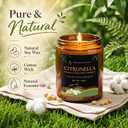 Citronella Candle, Indoor Outdoor Lemongrass Scented CandleNatural Soy Wax Jar Candle, 50-Hour Burn Time, 7 oz