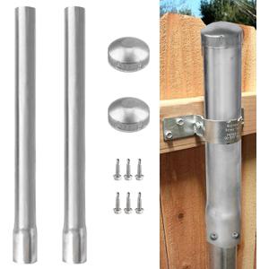 2 Pack 2-3/8" OD Metal Post Extender, 36" Fence Post Extension Height, Hot-dip Galvanized Steel, Includes Screws and Caps