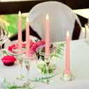 FREEPOWER Pink LED Taper Candles with Remote Flameless Battery Operated Window Candles with 3D Black Wick& Cycle Timer for Table Centerpieces, Christmas and Home Decor, Pack of 6