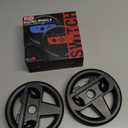 Orzly Steering Wheels for Nintendo Switch & OLED Console JoyCons, Racing Wheels for Mario Kart 8 Deluxe [Mariokart Switch Steering Wheel Joycon Controller Attachment Accessories]-TWIN PACK [2X Black]