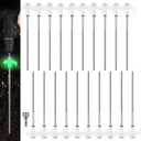 Hicarer 20 Pcs 8'' Screw in Tent Stakes Heavy Duty Ground Metal Stakes for Inflatables with Hex Head Driver for Outdoor Camping Tent Inflatable Garden Decor (Luminous White)