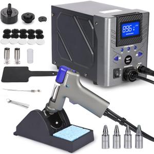 WEP 948D-I 110W High Power Desoldering Station with 4 Desoldering Nozzles, Temperature-Controlled with 3 Pre-set Channels, Tiltable Display, ESD-Safe