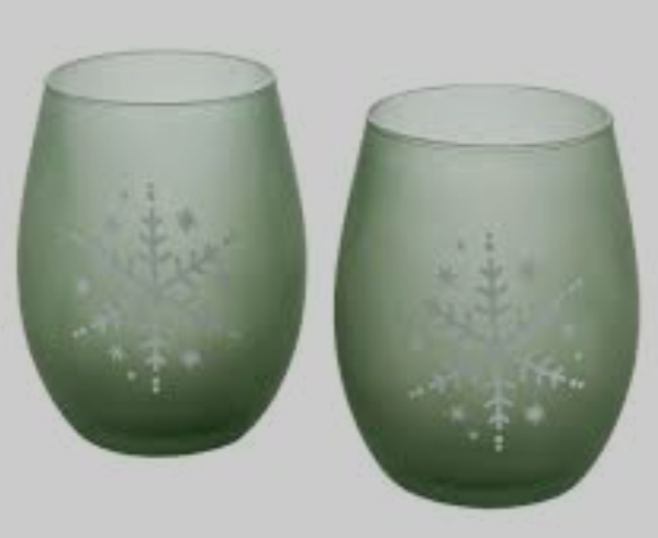 Table Tops Gallery 2 Piece Green Snowflake
