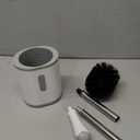Compact Toilet Brush & Holder, Stainless Steel Handle, Space Saving for Storage, Deep Cleaning, Drip-Proof, Easy to Assemble, Nylon Bristles, White & Grey (1 Pack)