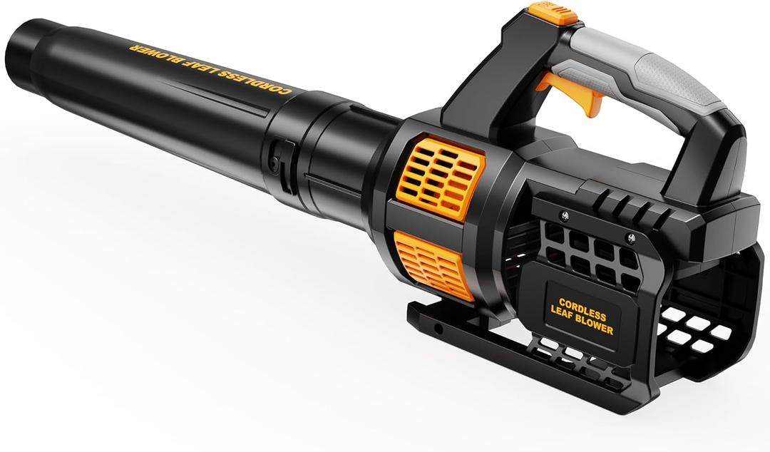 HEINPRO Cordless Leaf Blower Compatible with Dewalt 20V Max Battery 400CFM Electric Leaf Blower Cordless, Variable Speed, Turbo Mode, Battery Powered Leaf Blowers for Lawn Care, Yard(Tool Only) (Black (Battery and Charger not Included))