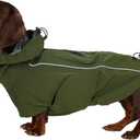 Waterproof Dog Raincoat, Hooded Raincoat for Dachshund Whippet Small Medium Large Dogs, Adjustable Dog Rain Coat Jacket (03(Dachshund 16-24lbs))