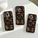 Compatible with iPhone 15 Case 6.1 inch,Tortoise Shell Retro Amber Brown Cheetah Print Leopard, Classic Soft TPU Protective Shockproof Case for iPhone 15