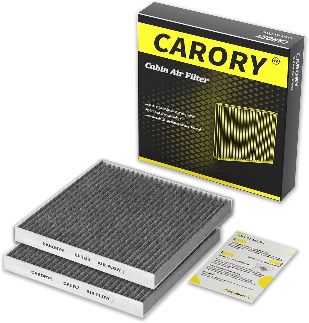 2 Pack Cabin Air Filter w/Activated Carbon for Honda 2017–2025 CR-V, 2016–2025 Civic, 2009–2020 Fit, 2016–2025 HR-V, 2018–2025 Odyssey, 2010–2022 Insight, 2019–2025 RDX, 2022–2025 MDX, and More