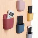 1PC Multifunctional Wall - mounted Storage Box: Phone Charger Stand Remote Control Storage for Home, Desk, Office and Drawer Organization, Yellow