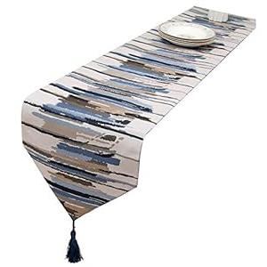 HoliSelear Multi-Size Colorful Leaf Table Runner Fall 13 x 72 Inch for Farmhouse Long Side Desk Tall Kitchen Tea/Coffee Table Dining Room Decoration Party Dresser Thanksgiving Christmas Blue : Home & Kitchen