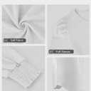 ATHMILE Fall Long Sleeve Shirts for Women Business Casual Crewneck Tops Dressy Blouses with Smocked Cuffs Teacher Outfits (XXL)
