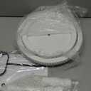 Urban Deco Wooden Decorative Tray Two Tiered Trays Decorations Round Serving Tray with Metal Handle, Wooden Cupcake Stand for Party Tiered Dessert Stand - Retro White Farmhouse Wood Tray