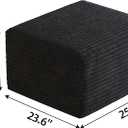 25.6" Corduroy Ottoman Foot Rest,Plush Memory Foam Couch Ottomans,Boneless Compressed Sofa in a Box for Living Room No Assembly Require,Black