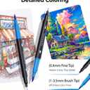 JusArt Markers for Adult Coloring Books No Bleeding, 80 Colors Coloring Markers with Dual Tips, Fine & Brush Pens with Ergonomic Triangle Grip & 33% More Ink, Water-Based Art Drawing Set for Adults