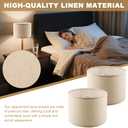Lampshades Set of 2, Natural Linen Drum Lampshades, 10.24" Top x 10.24" Bottom x 7.48" High, Lamp Shades Replacement for Table and Floor Lamps, Easy Assembly Required(COLOR: Beige)
