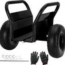 Heavy Duty Panel Dolly, All-Terrain Slab Dolly with 1000 LB Weight Capacity,10" Solid Rubber Tires and Two Handles - Ideal for Moving Heavy Drywall Sheets and Doors (Black)