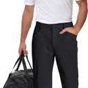 MAGCOMSEN Men's Lightweight Hiking Pants with 4 Pockets Water Resistant Quick Dry Fishing Travel Work Outddoor Pants (Black)