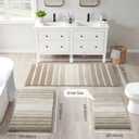 Bathroom Rug Non-Slip, Extra Soft and Absorbent Bath Rugs, Machine Washable, Bath Mats for Bathroom Floor, Tub and Shower, 18"x24", Beige