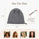 NICPOO Silk Satin Bonnet Hair Wrap for Sleeping, 2 Pcs Adjustable Silk Bonnets for Women Men Sleep Cap Silk Lined Slouchy with Adjustable Strap Curly Hair Head Scarf Night Caps（Dark gray）
