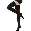 Thigh High Compression Stockings for Women and Men, 20-30 mmHg Medical Compression Socks, Closed Toe, Dot Top, Graduated Support Hoses for Leg Fatigue, Varicose Veins, Swelling. Size Large