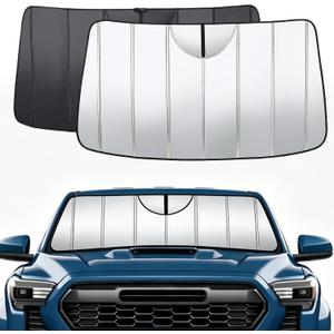 Windshield Sun Shade for Toyota Tacoma 2026 2025 2024, Custom Fit Foldable Front Window Sunshade Sun Visor Protector, Blocks Heat & UV Rays Maintain Cool Interior Accessories