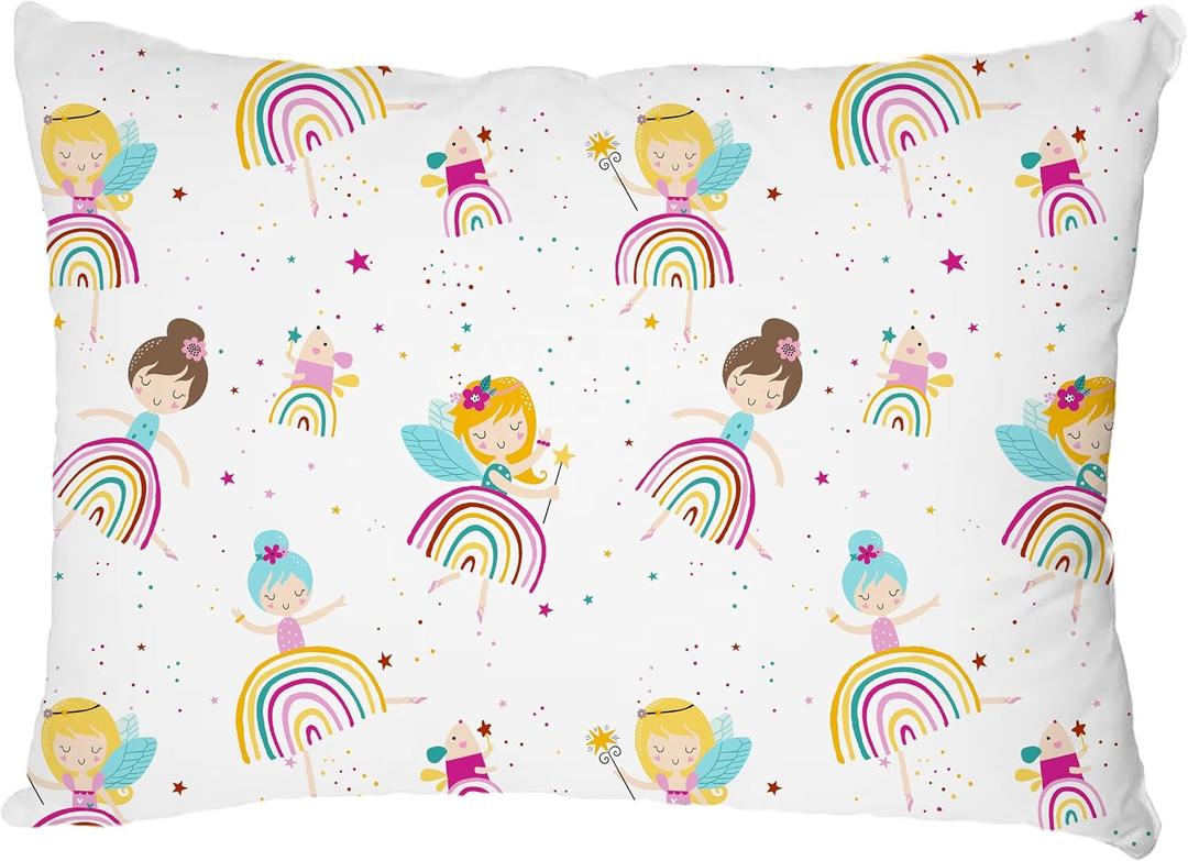 Bunnikins & Clover Toddler Pillows with Pillowcase, 13"x18" Soft Cotton Kid Pillows for Sleeping, Bedding Small Pillow for Boys and Girls Aged 2-5 Years