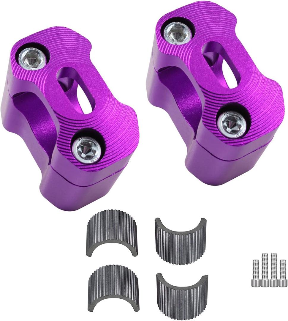 Universal Motorcycle 1-1/8"(28mm) 7/8" (22mm) CNC Aluminum Handlebar Handle Risers Adjustable Fat Bar Mount Clamps For EXC KLX KXF YZF CRF XR SX SXF YZ Motorbike Dirt Pit Bike (purple)