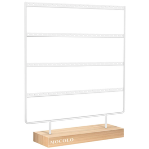 Mocolo Earring Holder Stand, Earring Organizer Display Holder Stand for Hanging Earrings(88 Holes & 4 Layers) (White)
