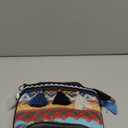 IAMUHI Lovely Small Straw Bucket Phone Purse Handwoven Bohemian Fringed Crossbody Beach Bag Mini Hobo Handbags for Women/Girls,Black