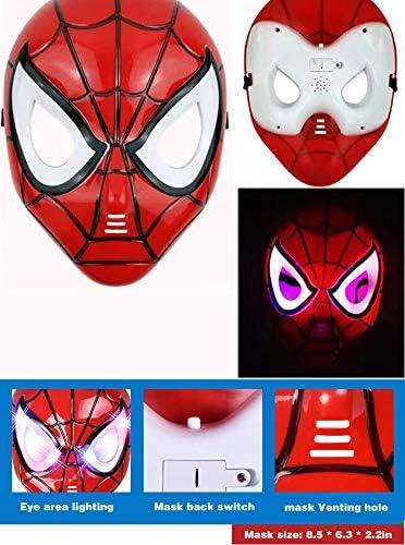 Ajmqs Kids Superhero Capes and LED Masks - Superhero Toys and Costume- Hero Launcher Wrist Toy Set Web Launcher Role Play Toy