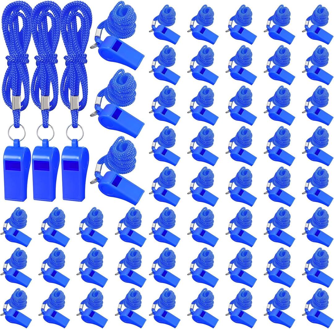 Honoson Whistle for Adults with Lanyard Plastic Safety Emergency Whistle Survival Loud for Lifeguard Coaches Hiking Outdoor Camping Accessories (Dark Blue)