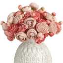 Letjolt Ranunculus Artificial Flower 18 Pcs Pink Silk Ranunculus Wedding Bouquet Engagement Centerpieces Arrangements Bridal Shower Decorations Home Decor, Deep Pink