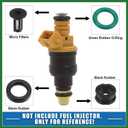 Motoforti Fuel Injector O Rings Seals with Micro Filters Fuel Injector Repair Kit for Suzuki GSXR 600 750 1000 Hayabusa GSX1300 Rubber Black (Set of 4) Long-lasting