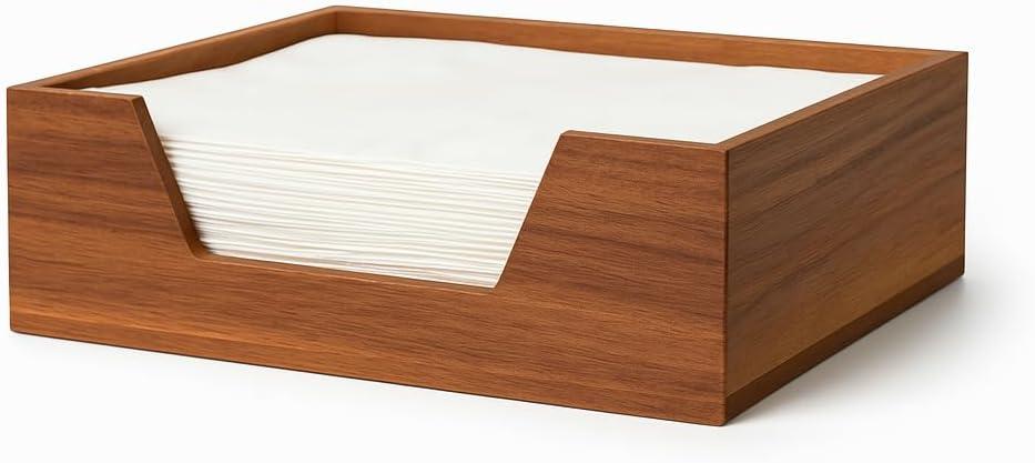 Guest Towel Holder Tray For Bathroom, Disposable hand towels for bathroom holder, Disposable Hand Towels Dispenser (Wood, 9.29 x 5.43)