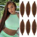Brown Afro Twist Hair 24 Inch 6 Packs Dark Brown Pre-Fluffed Springy Afro Twist Hair Afro Sping Twist Wrapping Hair for Soft Locs(24 Inch (Pack of 6), 30#)