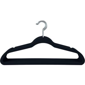 Simplify 10 Super Slim Velvet Huggable Hangers in Black (Black)