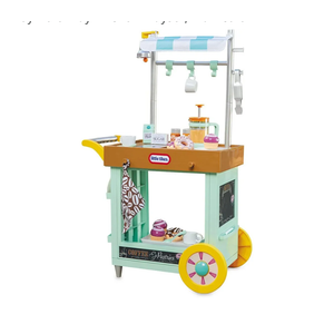 little tikes 2-in-1 Café Cart Pretend Food Cooking Toy Role Play Kitchen Playset, Multicolor