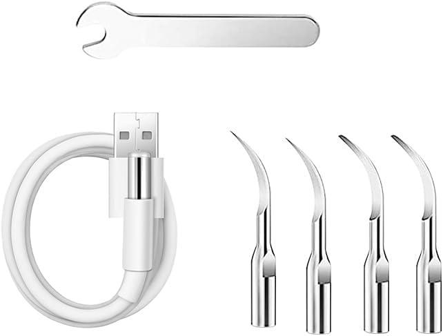 FAIRYLOVE Accessories for KWJ-103 Plaque Remover for Teeth, Charging Cable and Four Removable Heads
