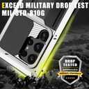 Compatible For Samsung Galaxy S24 Ultra Metal Case,Heavy Duty Dust Proof Military Grade Rugged Case with Sliding Camera Cover and Built-in Foldable Kickstand with Full-Body Bumper Cover (Silver)